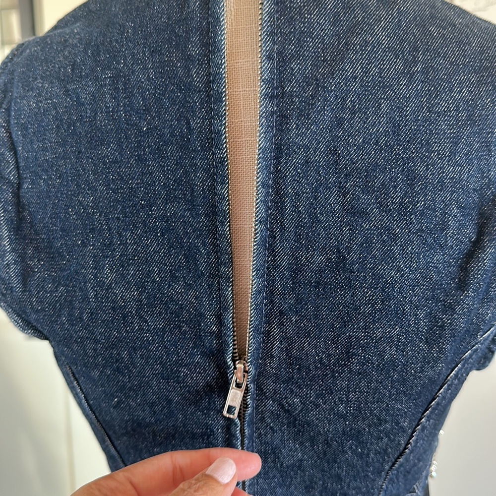Zara crop top, Jean material with stone size Small, new, never worn, - Picture 5 of 5